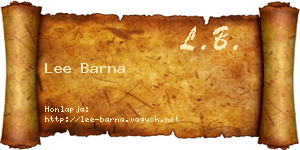 Lee Barna névjegykártya